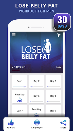 Lose Belly Fat Workout for Men ekran görüntüsü