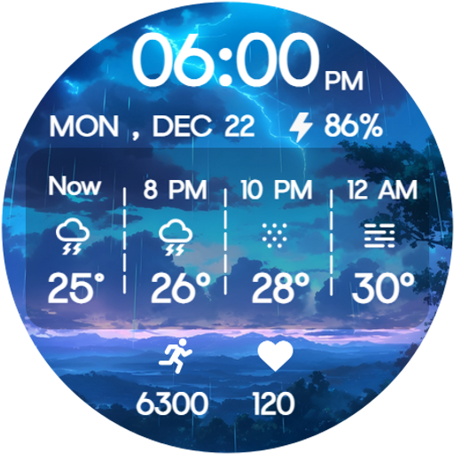 Hourly Weather Digital Watch