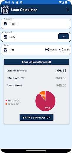 Loan Calculator ekran görüntüsü
