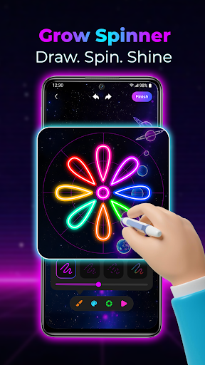Glow Finger Spinner Doodle Art ekran görüntüsü