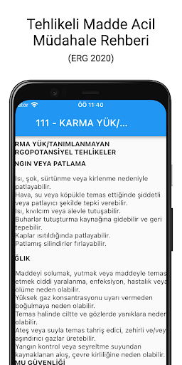 Tehlikeli Madde Acil Müdahale ekran görüntüsü