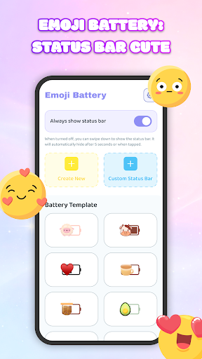 Emoji Battery: Status Bar Cute ekran görüntüsü