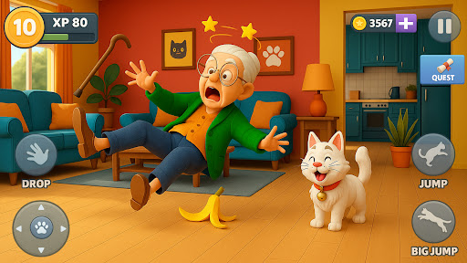 Kitty vs Granny House Chaos ekran görüntüsü