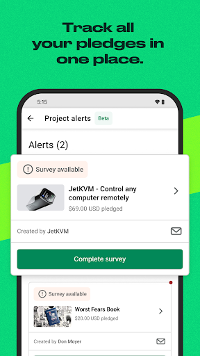Kickstarter ekran görüntüsü