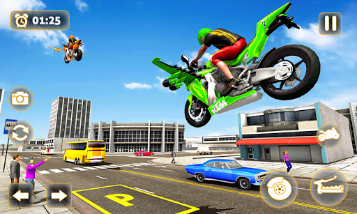 Işık Bisiklet Irk Uçan stunts ekran görüntüsü
