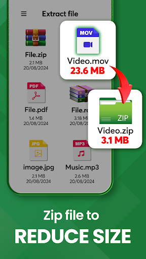 Zip çıkarıcı, Unzip, UnRar ekran görüntüsü