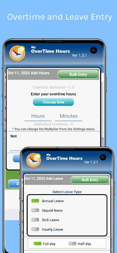 MyOvertimeHours Time&Leave ekran görüntüsü