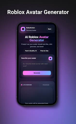 RoboAvatar - AI Roblox Maker ekran görüntüsü