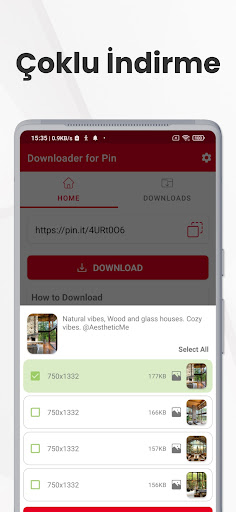 Pinterest Video indirici ekran görüntüsü