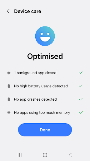 Device Care ekran görüntüsü