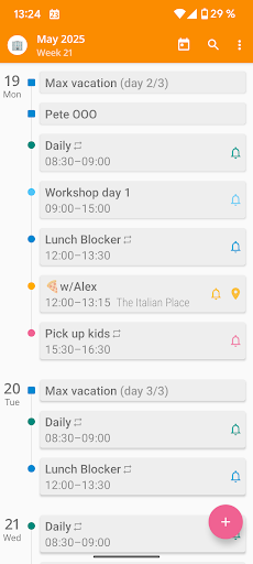 aCalendar+ Calendar & Tasks ekran görüntüsü
