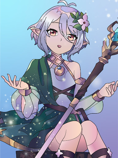 Anime Fantasy Color by Numbers ekran görüntüsü