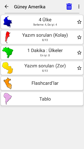 Tüm ülkelerin haritaları Sınav ekran görüntüsü