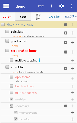 Checklist ekran görüntüsü