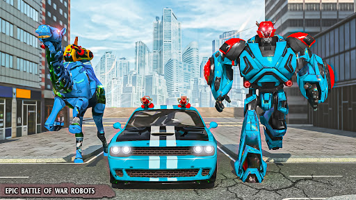 Police Flying Robot Car Game ekran görüntüsü