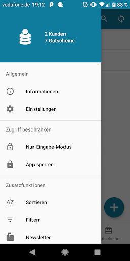 Kundendatenbank ekran görüntüsü
