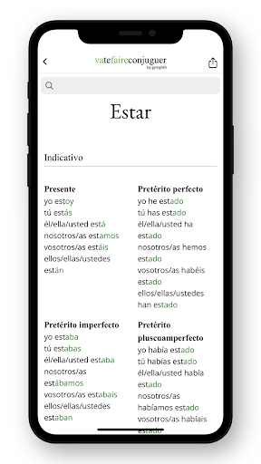 Spanish conjugation ekran görüntüsü