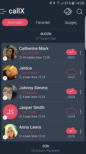 Call Recorder - callX ekran görüntüsü