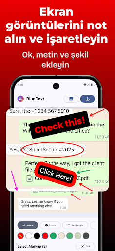 Blur Text - hassas veri gizle ekran görüntüsü
