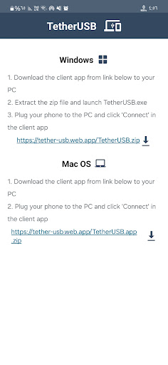 TetherUSB - For Windows & Mac ekran görüntüsü