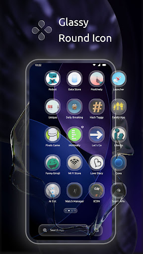 Liquid Glassy Theme Launcher + ekran görüntüsü