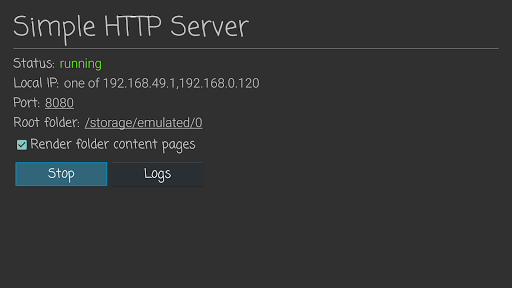 Simple HTTP Server ekran görüntüsü