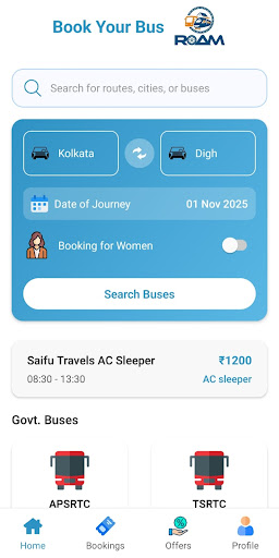ROAM : Book Your Bus ekran görüntüsü