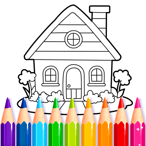 Kids Glitter House Coloring