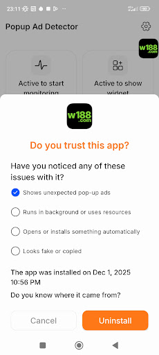 Pop-up reklamları kaldırma ekran görüntüsü