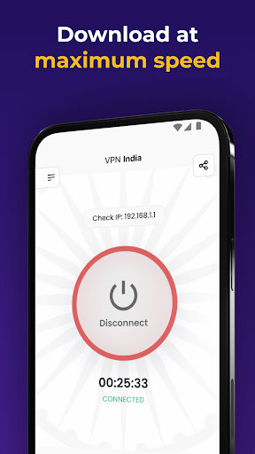 VPN India - get Indian IP ekran görüntüsü