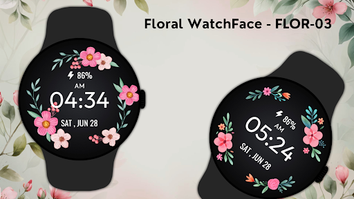 Floral WatchFace - FLOR-03 ekran görüntüsü