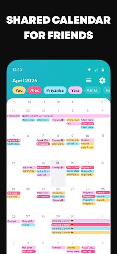 Howbout: shared calendar ekran görüntüsü