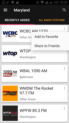 Maryland Radio Stations - USA ekran görüntüsü