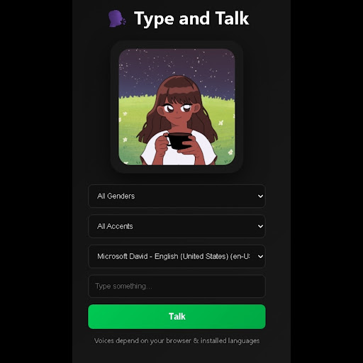 Type and Talk ekran görüntüsü