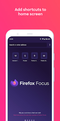 Firefox Focus tarayıcısı ekran görüntüsü
