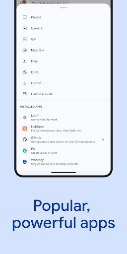 Google Chat ekran görüntüsü
