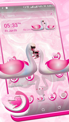 Swan Pink Love Launcher Theme ekran görüntüsü