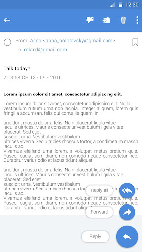 E-posta - hızlı posta ekran görüntüsü