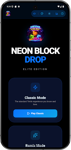 Neon Block Drop - Tetris Remix ekran görüntüsü