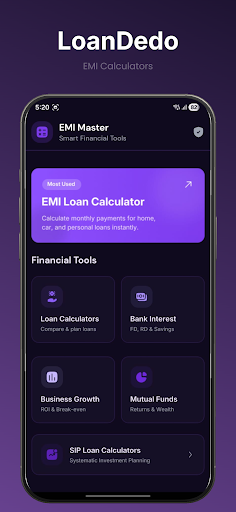 LoanDedo EMI Loan Calculator ekran görüntüsü