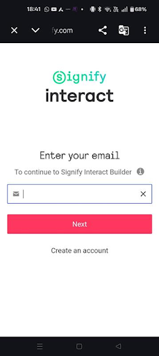 Signify Interact Builder ekran görüntüsü