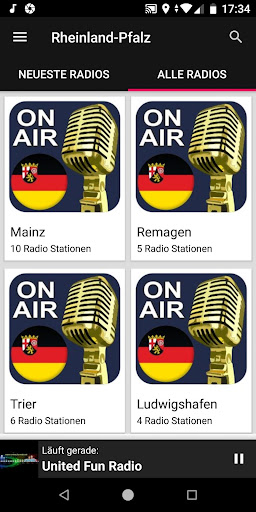 Radios aus Rheinland-Pfalz ekran görüntüsü