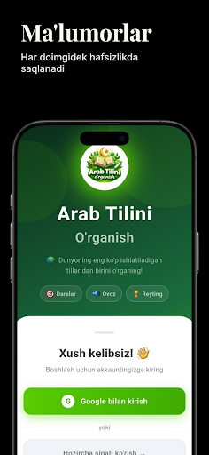 Arab Tilini o'rganish ekran görüntüsü