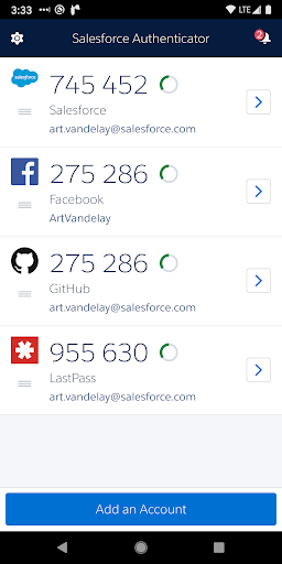 Salesforce Authenticator ekran görüntüsü