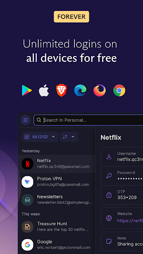 Proton Pass: Password Manager ekran görüntüsü
