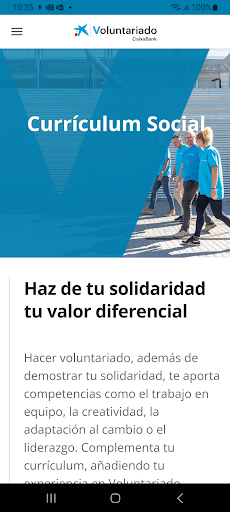 Voluntariado CaixaBank ekran görüntüsü