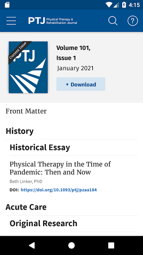 Physical Therapy Journal ekran görüntüsü