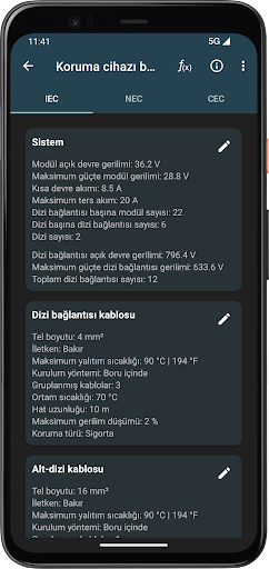 Fotovoltaik Hesaplamalar ekran görüntüsü