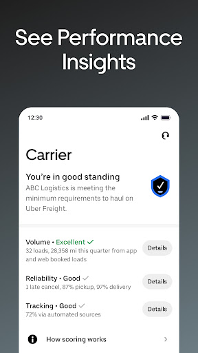 Uber Freight ekran görüntüsü