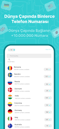 SimCode - SMS sanal numaralar ekran görüntüsü